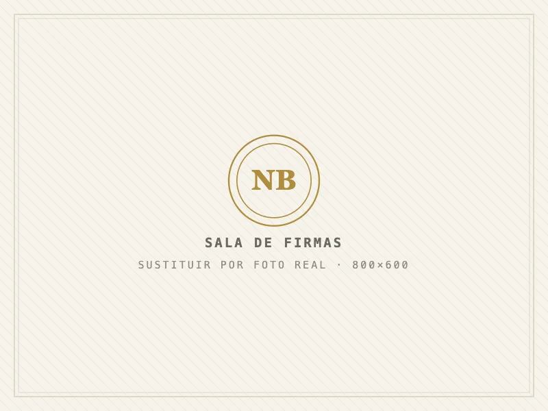 Sala de firmas de la notaría Notario Badalona, en el centro de Badalona